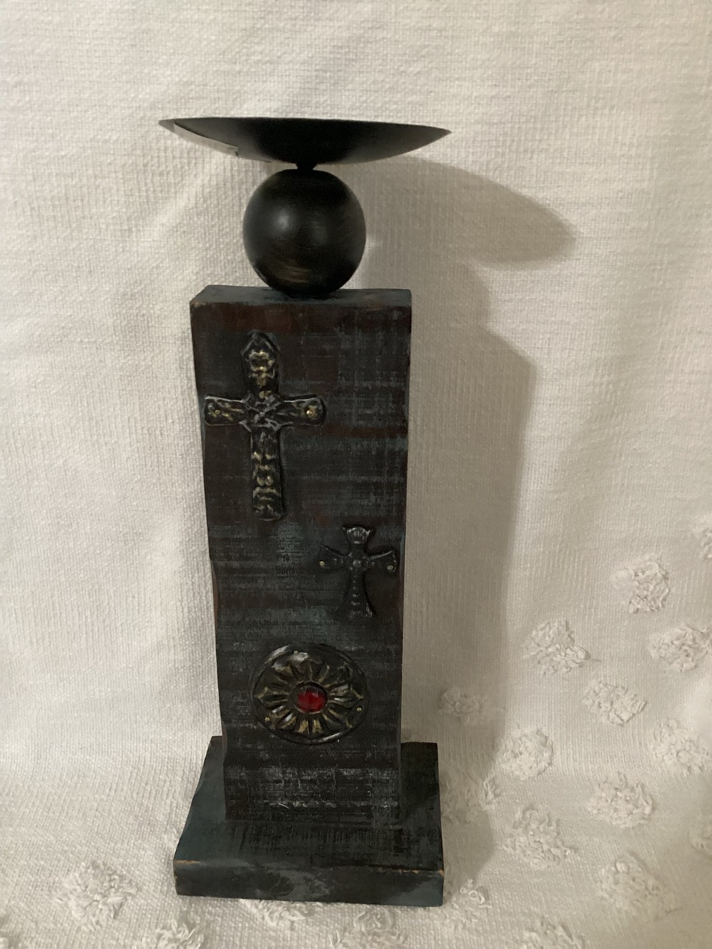 Wooden candle holder 15” Halloween